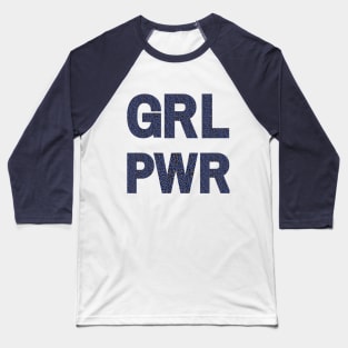 GRL PWR Blue Pink Leopard Print Baseball T-Shirt